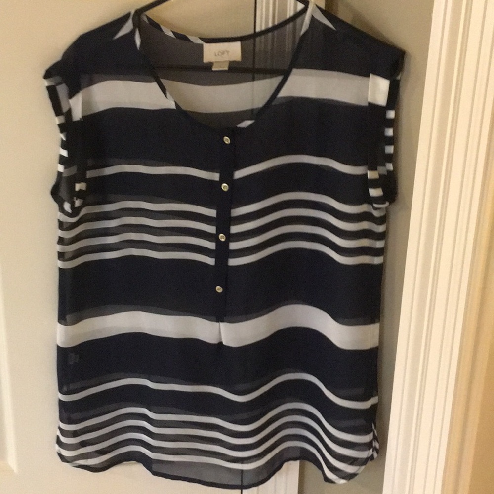 Loft sheer striped top